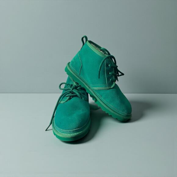 UGG Women’s Neumel Chukka Boots Size 7 – Green Suede Lace-Up Ankle Boot NWOB - Picture 6 of 10